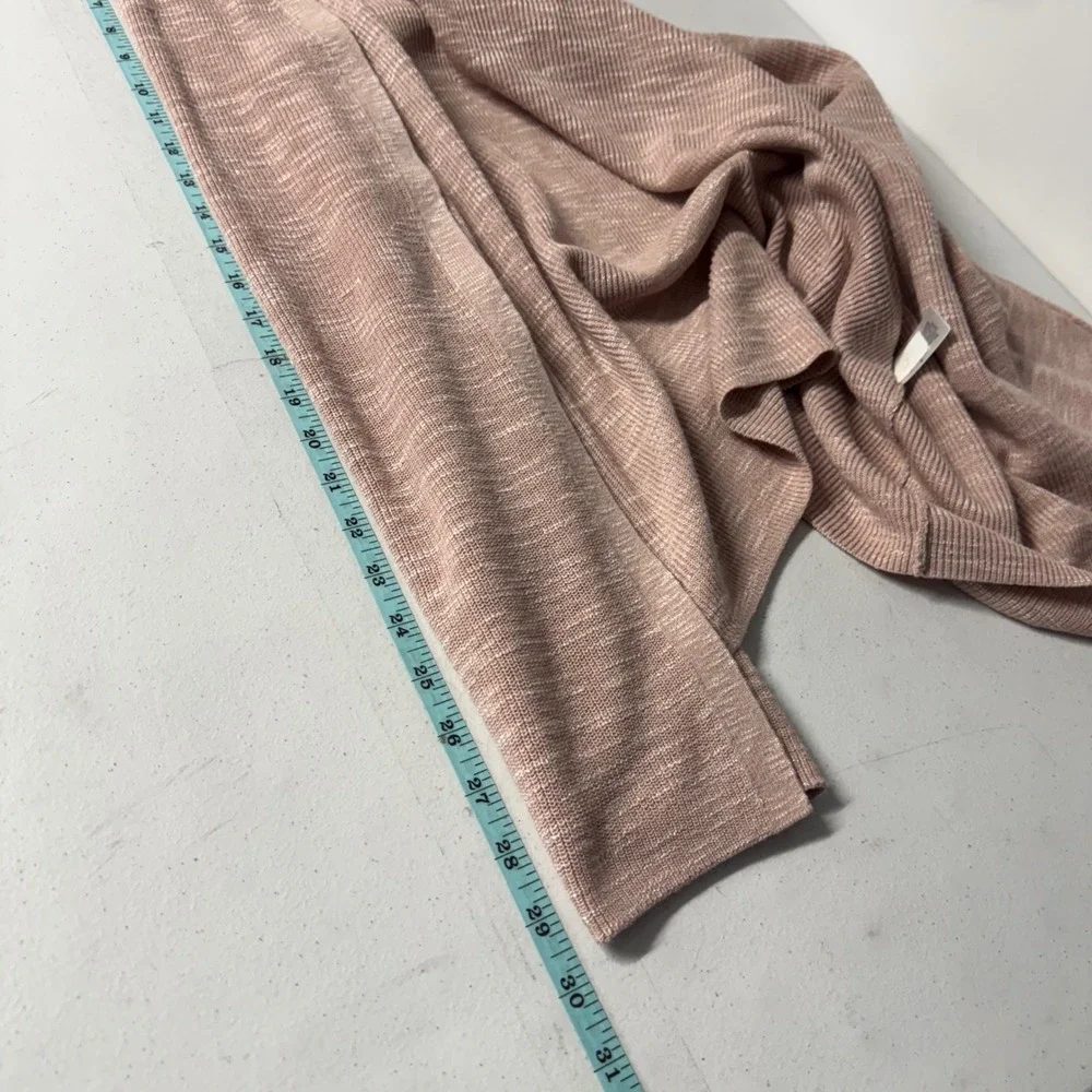 J. Jill Women Pink Space Dye Open Front Cardigan Cotton Linen Blend XL Petite